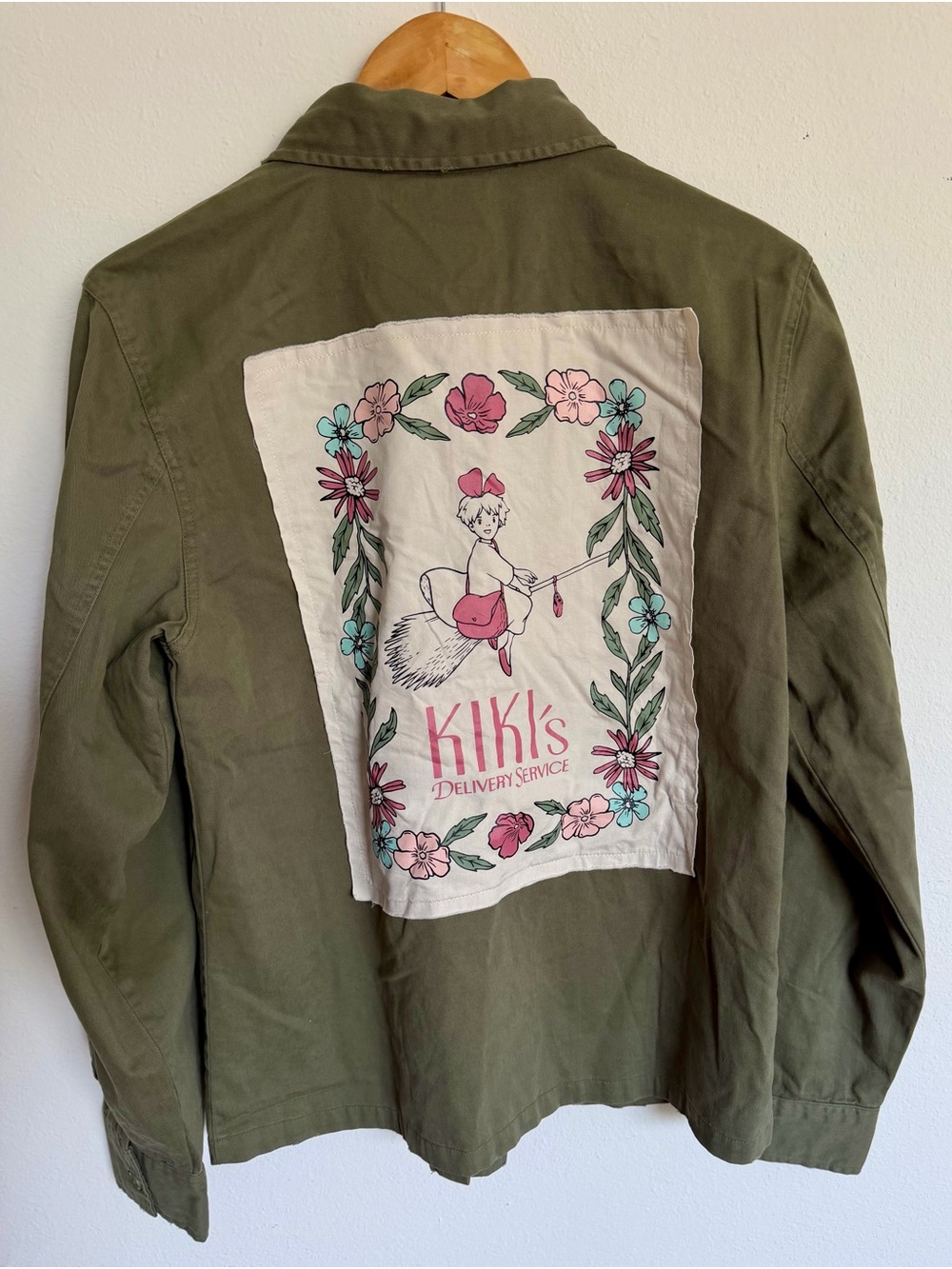 Her Universe Olive Green Jean Jacket with Kiki's Delivery Service Patch